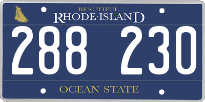 RI license plate 288230