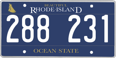RI license plate 288231
