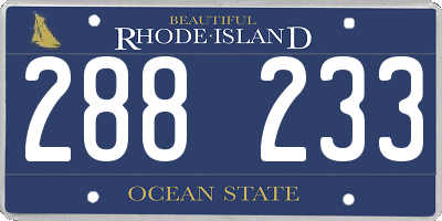 RI license plate 288233