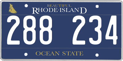 RI license plate 288234