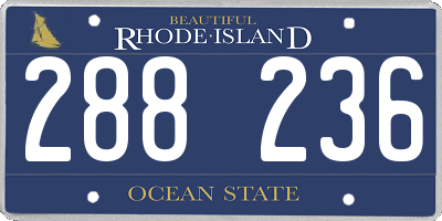 RI license plate 288236
