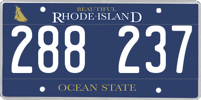 RI license plate 288237