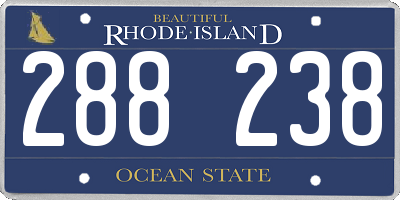 RI license plate 288238