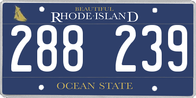 RI license plate 288239