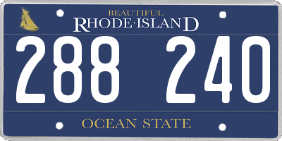 RI license plate 288240
