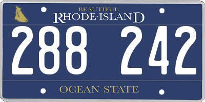 RI license plate 288242