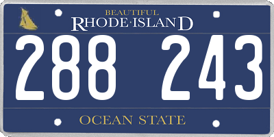 RI license plate 288243