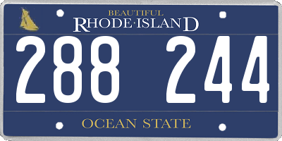 RI license plate 288244