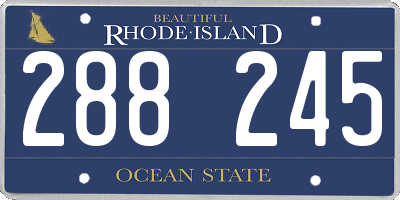 RI license plate 288245