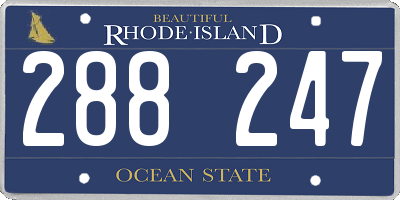 RI license plate 288247