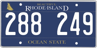 RI license plate 288249