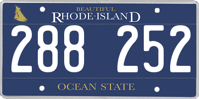 RI license plate 288252