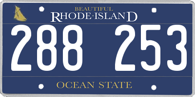 RI license plate 288253