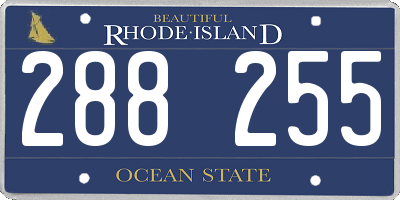 RI license plate 288255