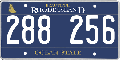 RI license plate 288256