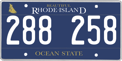 RI license plate 288258