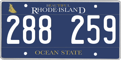 RI license plate 288259