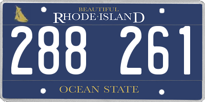 RI license plate 288261