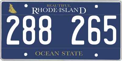 RI license plate 288265