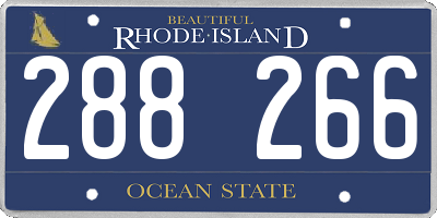 RI license plate 288266