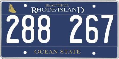 RI license plate 288267