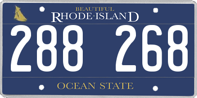 RI license plate 288268