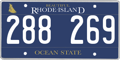 RI license plate 288269