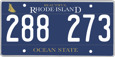 RI license plate 288273