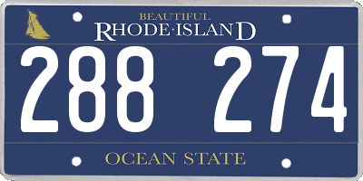 RI license plate 288274
