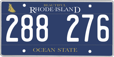 RI license plate 288276