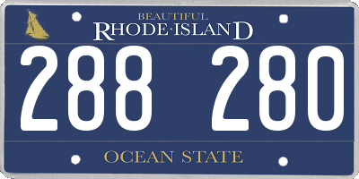 RI license plate 288280