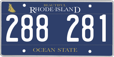 RI license plate 288281