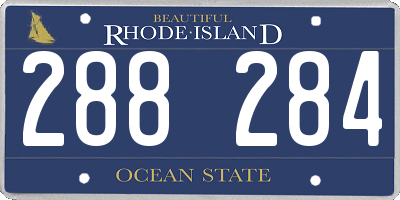 RI license plate 288284