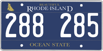 RI license plate 288285