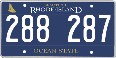RI license plate 288287
