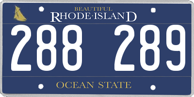 RI license plate 288289