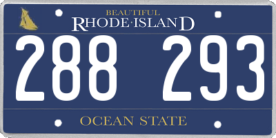 RI license plate 288293