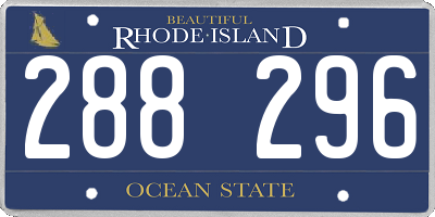 RI license plate 288296