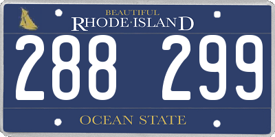 RI license plate 288299