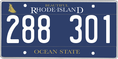 RI license plate 288301