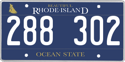 RI license plate 288302