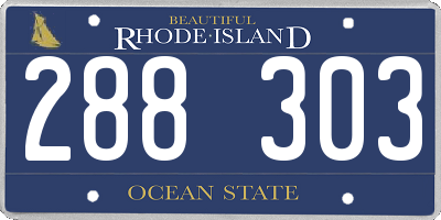 RI license plate 288303