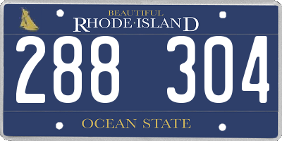 RI license plate 288304