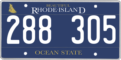 RI license plate 288305