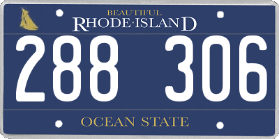 RI license plate 288306
