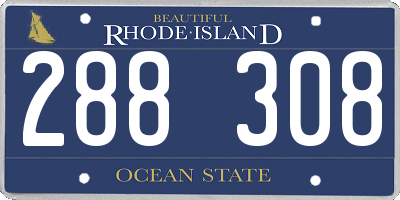 RI license plate 288308