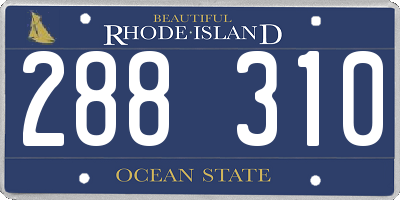 RI license plate 288310