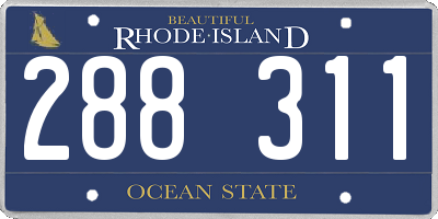 RI license plate 288311