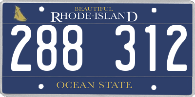 RI license plate 288312