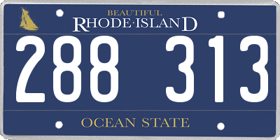 RI license plate 288313